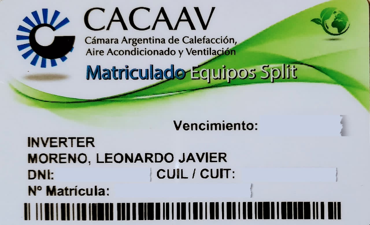Credencial CACAAV - Matriculado Equipos Split